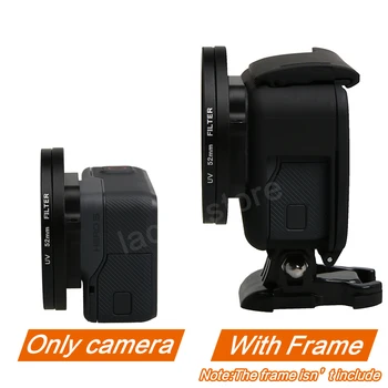 Profesinės 52mm UV Filtras GoPro Hero 5 6 7 Black Veiksmų Fotoaparatas su Objektyvo Dangtelio tvirtinimas Eiti Pro 7 6 Priedai