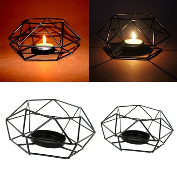 3D Geometrinis Vestuvių Votive Candleholder Žvakidė Arbatos Šviesos Turėtojo Žvakė Taurės Atveju S + L