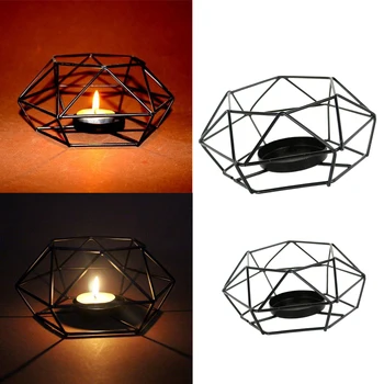 3D Geometrinis Vestuvių Votive Candleholder Žvakidė Arbatos Šviesos Turėtojo Žvakė Taurės Atveju S + L
