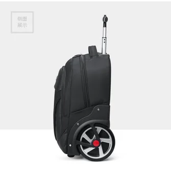 Naujo dizaino vežimėlis geležinkelių bagažo didelis varantys kelionės pečių maišą vyrų/moterų didelės talpos lagaminai tęsti kelionės krepšys