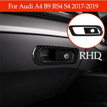 Automobilio Stilius Audi A4 B9 RS4 S4 2017-2019 RHD Daiktadėžė Jungiklio Skydelis Dekoratyvinis Interjero Aksesuarų Anglies Pluošto Lipdukas