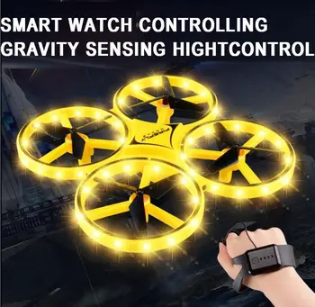 Mini Keturias Ašis Indukcijos Drone Smart Žiūrėti Nuotolinio Stebėjimo Gestas RC Lėktuvų UFO Somatosensory Noctilucent Sąveika RC Žaislai