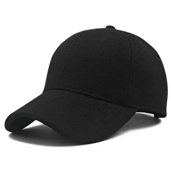Vyrų Žiemos didelio dydžio veltinio beisbolo kepuraitę didelis galvos vyrų, vilnos-liniuotas sporto skrybėlę plius dydis vilna snapback kepurės 56-60cm 61-68cm