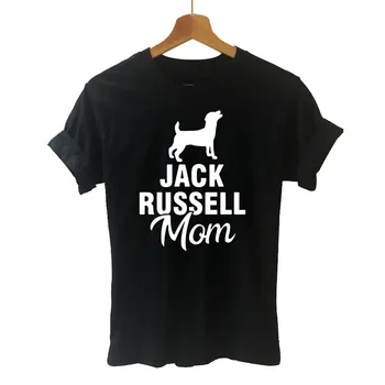 Nauja Jack Russell Terjeras, Mama Šuo Pet Marškinėliai trumpomis Rankovėmis O-Kaklo Medvilnės marškinėliai Mergaitėms Tee Viršūnes Moteris Drabužiai
