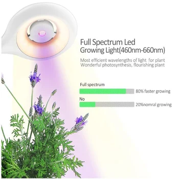 NAUJAS USB led grow light visą spektrą augalų lempos kambarinių gėlių daigų Hydroponics Sistema Fitolampy stalo lempa