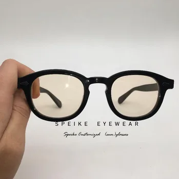 SPEIKE Individualų Aukštos kokybės akiniai nuo saulės Johnny Deppas Lemtosh stiliaus Juodu rėmu su tonuoti trumparegystė akiniai nuo saulės 44/46/49MM