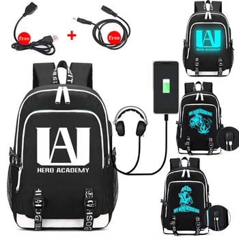 Aukštos Kokybės Mano Herojus Mokslo Šviesos kuprinė berniukams Mokyklos studentas krepšiai merginos USB įkrovimo vandeniui Nešiojamas kelionės krepšys