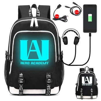 Aukštos Kokybės Mano Herojus Mokslo Šviesos kuprinė berniukams Mokyklos studentas krepšiai merginos USB įkrovimo vandeniui Nešiojamas kelionės krepšys