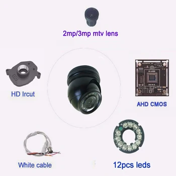 VAIZDO 1080P 720P HAINAUT Kamera BNC Avation Lauko Juoda Mini Dome Analoginis 12 led IR Cut Filter Už Automobilių, Autobusų, Sunkvežimių, Namų Priežiūros