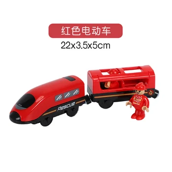 Naujas žaislas su garso elektros magnetinių traukinių suderinama su BRIO mediniai kelio keturių spalvų elektrinio traukinio vaikų kelio žaislas