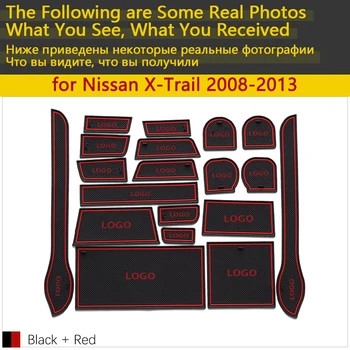 Anti-Slip Gumos Puodelio, Pagalvėlės, Durų Groove Kilimėlis Nissan X-Trail T31 X Trail XTrail 2008~2013 M. 2010 M. 2012 M. Reikmenys kilimėlis telefono