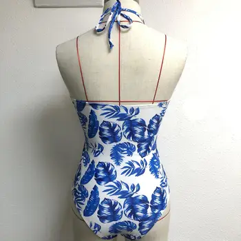 Lapų spausdinimo vientisi maudymosi kostiumėlį moteris Seksuali iškirpti maudymosi kostiumėliai moterims apynasrio push up plaukti kostiumas 2021 m. vasarą Monokini backless bodysuit
