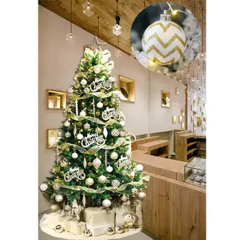 24Pcs Balto Aukso Sumaišyti Kalėdų Medžio Apdaila Kalėdų Kamuoliukus Šalies Lango Namų Furn Kalėdų Kamuolys Kabo Ornamentu Decorati