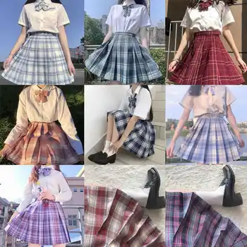 Japonų Mokyklos Suknelė JK Uniformas Sailor Kostiumas, Cosplay Marškinėliai Klostuotas Sijonas Kaklaraištis 3-Vnt Mokyklos Uniforma Mergaitėms Studentų Anime Rinkiniai