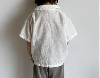 2020 metų vasaros vaikų drabužiai nauji berniukų ir mergaičių siuvinėjimo mados tėvų-vaiko kuma mygtuką atsitiktinis shirt21D759