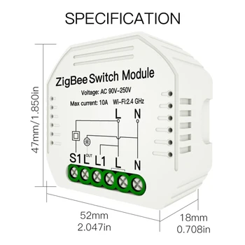 Tuya ZigBee 3.0 Smart Šviesos Jungiklis Mini 