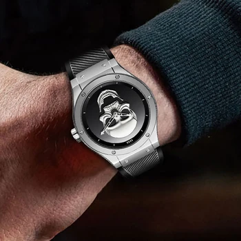 Vyrai 3D Kaukolė laikrodžiai LIGE Naujas Mados Top Brand Prabanga atsparus Vandeniui Silikonas Vyrai Žiūrėti Kvarco Žiūrėti Kūrybos Vyrų Relogio Masculino