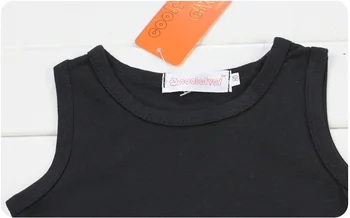 2020 Mados 3PCS Vaikų Mergaičių Drabužių Nustatyti Vasaros Rankovių Black T-shirt Gėlių Kelnes Lankelis Tendencija Mergina Drabužiai