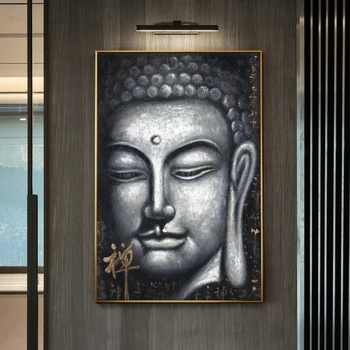 Sidabro Spalvos Vintage Budos Paveikslai Tapyba Meno Spaudinius ir Plakatai Kinų Stiliaus Budizmas Sienos Nuotraukas Cuadros už Kambarį
