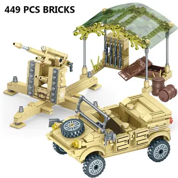 Klasikinis Šarvuotų Transporto priemonių, Sunkvežimių Modelis su Armijos Kareivis ww2 Suderinama Karinis Tankas Modelio Blokai Vaikams, Žaislai