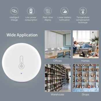 Tuya ZigBee Smart Home Temperatūros Ir Drėgmės Jutiklių Su LED Ekranas, Veikia Su Namų Asistentas Protingo Namo Su Alexa, Google