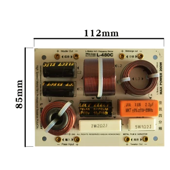 DIYLIVE KASUN L-480C 2 trijų pakopų, 4-garsiakalbių vienetus (didelis + vidutiniu +2* bosinė gitara) hi-fi ir buitiniai garsiakalbių Garso Jiasun Daliklis filtras