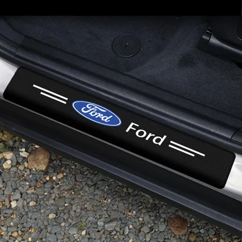 4pcs Anglies Pluošto Lipdukas Automobilio Logotipas Durų Slenksčio Raštas Įklija, Fords Focus 2 3 1 MK2 MK3 MK1 Sintezės Priedai