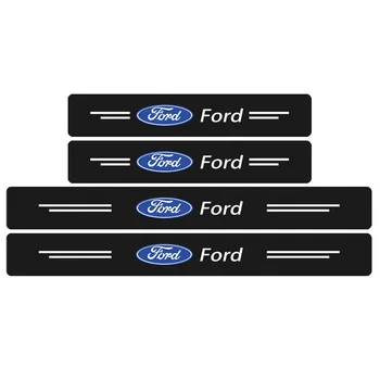 4pcs Anglies Pluošto Lipdukas Automobilio Logotipas Durų Slenksčio Raštas Įklija, Fords Focus 2 3 1 MK2 MK3 MK1 Sintezės Priedai