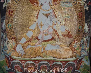 Tibeto Budizmas Audinio, Šilko 7 akis Baltoji Tara Buda Thangka Thanka Sienos kabo