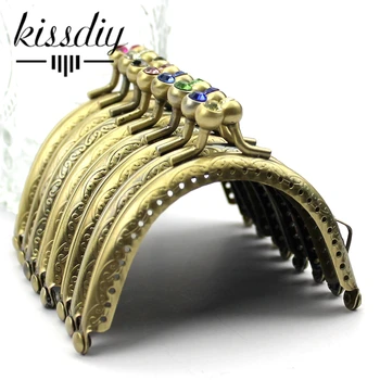 KISSDIY 8PCS 8,5 CM Metalo rankinėje rėmo Antikvariniai bronzos diamond head Kiss Užsegimas Cluth 