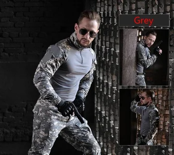 HAN LAUKINIŲ Mens Lauko Pėsčiųjų Marškinėliai Karinės Aprangos vokietijos Maskuojanti Uniforma Kovoti Marškinėliai Taktinis Drabužių Medžioklės Vyrai