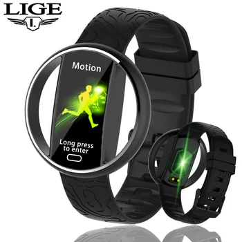 LIGE Naujas Moterų Smart Watch Vyrų IP68 Vandeniui Sport Fitness tracker Daugiafunkcinis LED Spalvos Touch Smartwatch Montre homm+Box