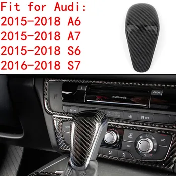 Auto Reikmenys anglies pluošto Pavarų Perjungimo Viršelio Dekoro Lipduko Raštas Audi A3 A4 A5 A6 A7 Q5 Q7 S3, S6, S7 Automobilių Stilius