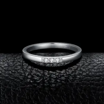 JewPalace 3 Akmens Vestuviniai Žiedai 925 Sterlingas Sidabro Žiedai Moterims Didina Jubiliejų Žiedas Amžinybės Juosta Sidabro 925 Papuošalai