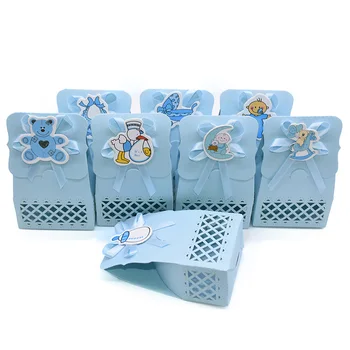 12pcs 3D Popieriaus Dovanų Boxs Slapukus, Saldainių Dėžutės Pakuotės Baby Shower Papuošalai Baby Berniukas ir Mergaitė Šalies Dovanų Paketą Prekes