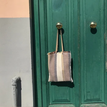 2018 m. moteris Korėja Spec madingi medvilniniai drobė maišelis Paprasta austų tautinių vėjo tote bag