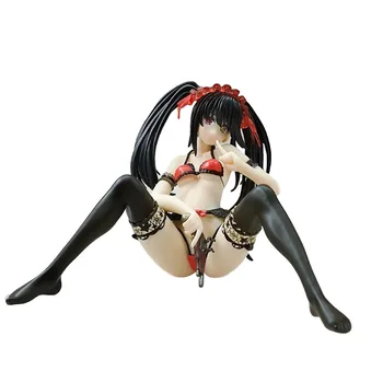 Anime Dienos Gyventi Tokisaki Kurumi Sėdi Ver. Sexy Merginos PVC Veiksmų Skaičius, Modelis Lėlės, Žaislai