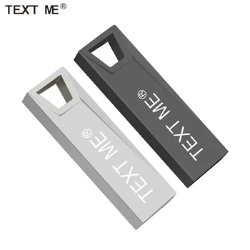 TEKSTAS MAN Metalo pendrive USB 64GB Kūrybos U Disko 32GB 16GB 8GB 4GB Atminties Kortelė Dovanų USB 2.0