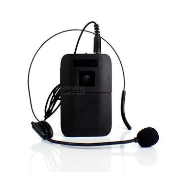 Profesionalios Belaidės laisvų Rankų įrangos Mikrofonas Karaoke Sistema, Dual Channel LCD Imtuvas Belaidžius Headworn Mic Bodypack Siųstuvas