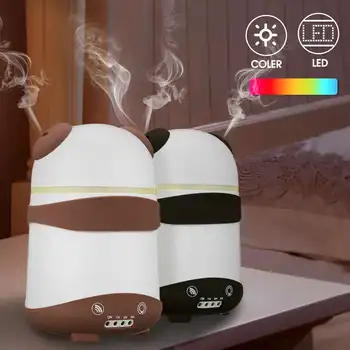 Animacinių filmų Panda Dual Miglos Anga Oro Drėkintuvas Aromato eterinis Aliejus Difuzoriaus Namų USB Fogger Rūkas kūrėjas su Spalvinga Šviesos