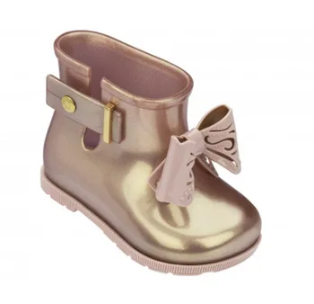 Naujas Mini melissa Merginos Bowknot gumos Rainboots Vandeniui Vaikų Lietaus batai PVC saldainiai Princesė batų Pavasario Žiemos SH19095