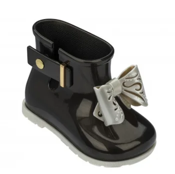 Naujas Mini melissa Merginos Bowknot gumos Rainboots Vandeniui Vaikų Lietaus batai PVC saldainiai Princesė batų Pavasario Žiemos SH19095