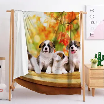 2020 Gniūžtės šuniukai gyvūnų Užsakymą antklodės Dideli ir maži mesti antklodę gobelenas miega pledas flanelė, antklodė, patalynė