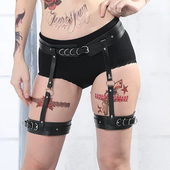 UYEE Moterų Diržas Gyvulių Keliaraiščiai Odos Kojos Sexy Kūną Dirželio Diržui Punk, Gothic Nelaisvėje apatinis Trikotažas Narve Erotika Suspender