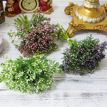 1 Puokštė 9 filialai dirbtinių gėlių Japonijos pupelės, vaisiai, žolės modeliavimas augalų puokštė vestuvių namų puošybai