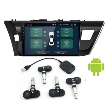 USB Android PSSS Automobilių Padangų Slėgio Stebėjimo Sistema Ekranas 4 Vidaus išorinių Jutiklių, 