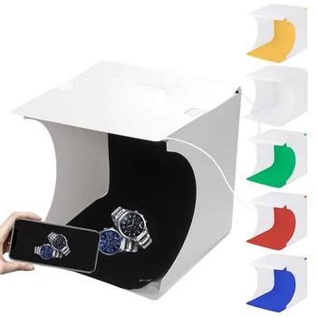 Dviguba LED Skydai Sulankstomas Nešiojamų Foto Vaizdo Langą Apšvietimo Studija Fotografavimo Palapinė Box Rinkinio Emart Difuzinis Studija Softbox švieslentę