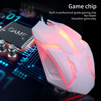 7 Spalvų LED Backlight Žaidimų Pelės Ergonomika USB Laidinio Žaidėjus Pelės Šono Kabelis Optinės Pelės Žaidimų Pelės Nešiojamas