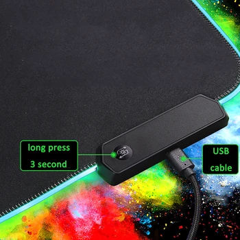 Super Didelis 790*300*4mm 7 Spalvų Apšviesti RGB Žaidimų Kilimėlis neslidus Natūralus Kaučiukas USB Stalo Padas Jokio Kvapo RGB Padas LOL