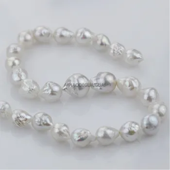 APDGG Originali Gamtos 12-kaip 14mm didelis nereguliarus edison keshi white pearl sruogos prarasti karoliukai moterų lady papuošalai 